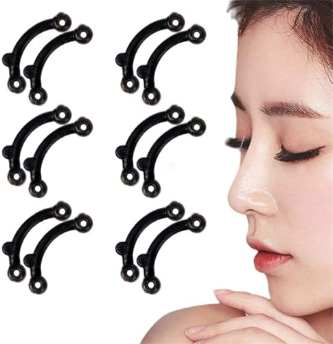6 Pairs Nose Shaper, Soft Elastic Acrylic Straightener Nose Lifter, Pain-Free Comfortable Deviated Septum Corrector for Adults and Teens Beauty Tools.