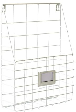 USOHJZ Wandzeitschriftenhalter Post-Organizer, Drahtkorb, Wandmontage, Zeitschriftensammler, hängendes Dokumenten-Foyer-Aufbewahrungsregal(White)