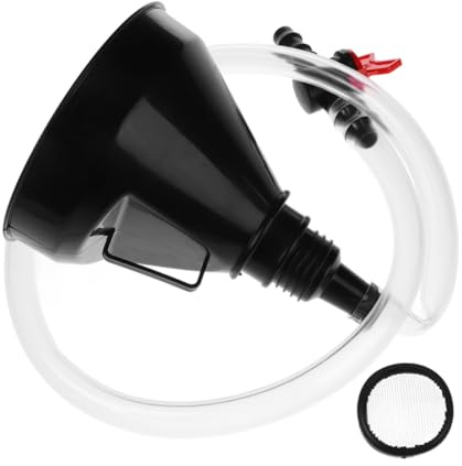 MOLUCKFU Embudo de Plástico con Tubo Extendido y Control de Válvula para Gasolina de Motor, Diseño Robusto y Flexible para Uso Automotriz en Espacios Reducidos
