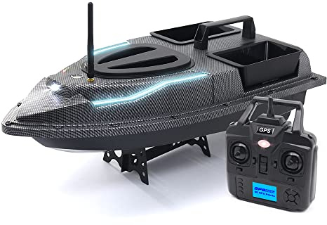 ACAGALA GPS Köderboot 500m Fernsteuerung, Dual Motor, Fischfinder 1,5kg Tragkraft, Automat. Routenmodi Kreuzfahrt/Rückkehr, LED für Profi-Angler