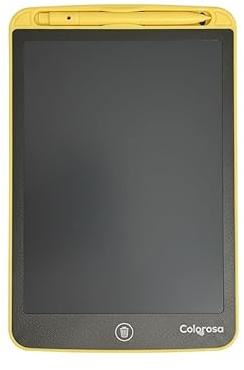 Lavagnetta LCD Cancellabile Bambini Colorosa 10 - Tavoletta Grafica Magic Tablet con Penna Inclusa (Giallo)