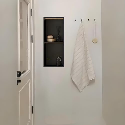 Wandeinbauleuchte aus 304 Edelstahl, mattschwarz, keine Fliesen erforderlich, modernes LED-Design für elegantes Badezimmer, einfache Installation, wasserdicht und langlebig