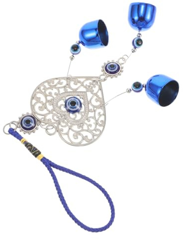 Cabilock Colgante De Corazón De Amor Ojos Azules Adorno De Campana De Viento Ojo para Colgar La Pared Decoración De Habitación De Carillón De Viento