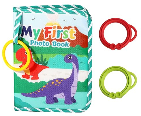 Baby Photo Album, My First Photo Book, Dinosaur Baby Photo Album Soft Book Holds 6x4In Pictures, Fabric My First Book for Family Newborns Babies Shower Toddlers