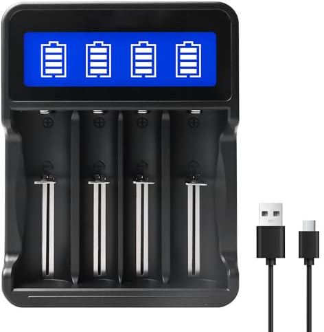 Caricabatteria LCD Display 4 Vani Universale Batteria Caricabatteria 18650 Caricatore Batteria USB Caricabatterie Batteria per 18650 21700 17500 16340 26650 AA AAA NI-MH/NI-CD