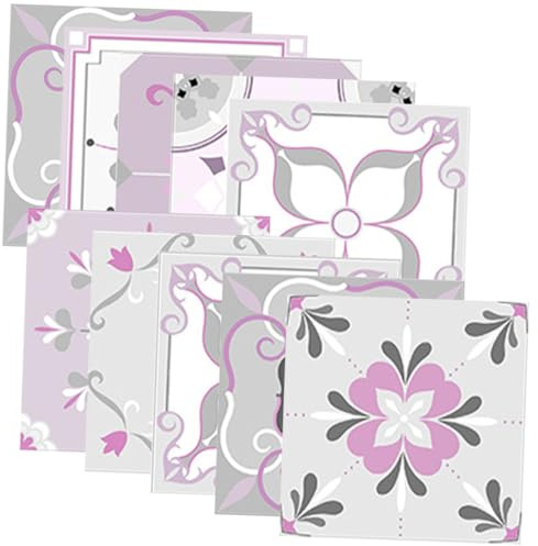 ELAYARD 20 Pezzi Adesivi Piastrelle Vintage Floreali Autoadesivi Impermeabili Decorativi per Cucina Bagno Lisce Facili da Rimuovere senza Residui