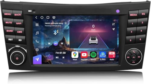 Erisin Android 16 8-Core 8GO+128GO Autoradio GPS pour Mercedes Benz Classe E W211 CLS Classe W219 7 IPS Écran Tactile Bluetooth 5.1 sans Fil CarPlay Android Auto Dab+FM Radio DSP WiFi 4G TNT Canbus