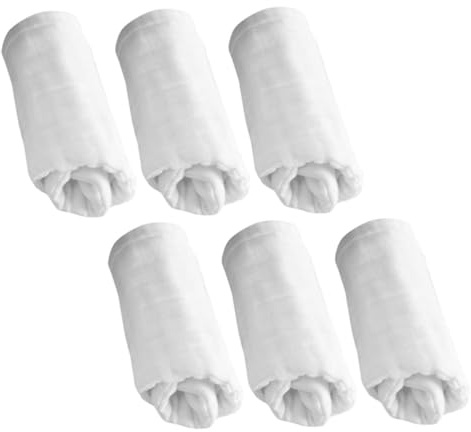 Hohopeti 6pcs Baby Muslin Burp Cloths and Cotton Diapers for Newborns, Soft Breathable Peanut Shape, Reusable Washable Baby Bibs for Drooling and Teething, Suitable for Boys and Girls, Large 46.17cm