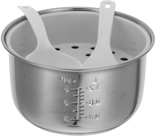TOVINANNA Pentola Multiuso Per Cuociriso Elettrico 3l Rivestimento Interno Antiaderente in Acciaio Inox Per Cottura Zuppa e Riso