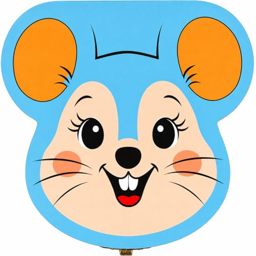 Pandiui23 Caja dientes de leche, Ratoncito Perez para almacenamiento dientes (Azul)