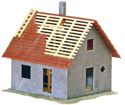 FALLER 130246 - Haus im Bau, 80 x 75 x 65 mm, Grau, Braun, Hellgelb