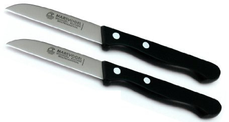 Marsvogel - Duo Pack Gemüsemesser Set Schwarz - gerade Klinge - Griffe aus POM - Made in Solingen