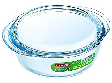 Pyrex Essentials Glas runder Auflauf Hohe Beständigkeit 1,1 L (+ 0,3 L Deckel)