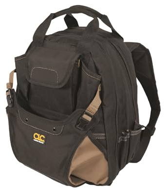 CLC anpassat konstläder 1134 snickarverktygsryggsäck, 44 fickor, vadderat ryggstöd