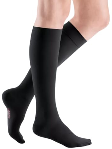 medi mediven elegance - Knielange Kompressionsstrümpfe Damen – Elegante Stützstrümpfe Damen mit geschlossener Spitze – Kompressionsstrümpfe Klasse 2 ohne Haftband