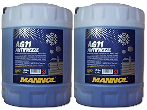 MANNOL 2 x 10L AG11 Antifreeze/Kühlerfrostschutz -40 Grad Ready-Mix Blau G11
