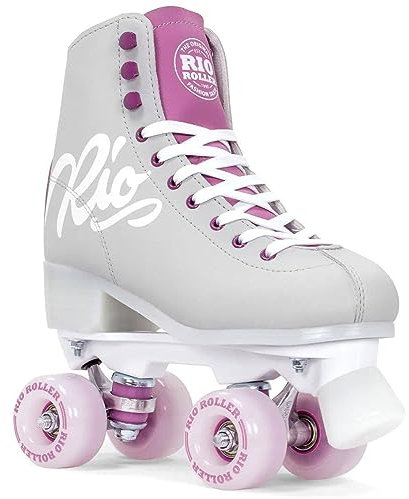 Rio Roller Script Retro Rollschuhe Disco Roller grau-lila grey/purple, 39.5