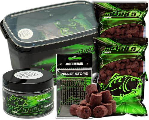 Angel-Berger Magic Baits Pellet Set im Eimer Halibut Pellet