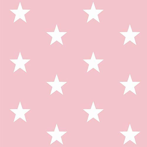 babrause® Baumwollstoff Sterne Rosa Webware Meterware Popeline OEKOTEX 150cm breit - Ab 0,5 Meter