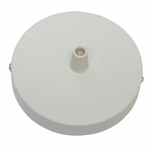 Hängeleuchte / Hängeleuchte, Vintage-Stil, E27, Lampenfassung, Stoffkabel, Deckenrosetten in Farben, Lampenfassung, flache Oberseite, mit Gurt, 100 mm Modern weiß