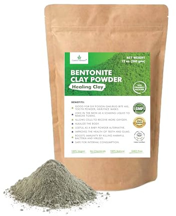 Cosmic Element 100% Pure Calcium Bentonite Clay Powder - Bentonite Clay Food Grade, Vegan, Healing Clay | Skin Care Detox - Deep Pore Cleansing Face & Body Mask for Soft, Smooth, Refreshed Skin | 12oz