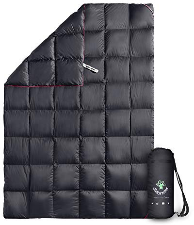 4Monster Outdoor Down Blankets Camping Blanket 650 Fill Travel Down Quilt Compact Waterproof for Picnics, Beach Trips, Camping and Backpacking