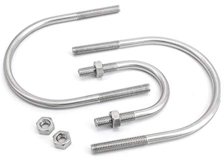 Ningvong Perno en U, Acero Inoxidable 304, Tornillo en Forma de U-M10 * 273