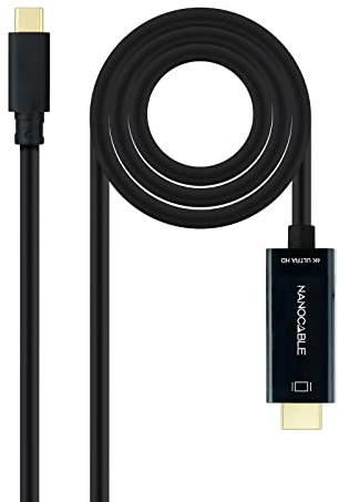 NANOCABLE 10.15.5103 - Cable Conversor USB-C a HDMI, Color Negro, 3 Metros