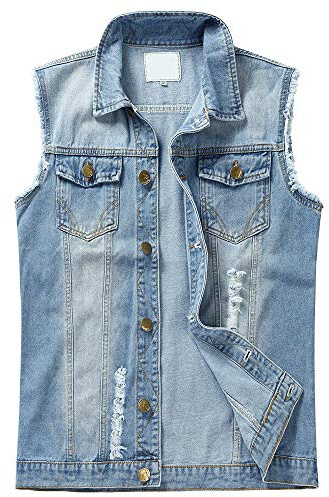 Män jeans denim väst mode jeans casual män fritid väst