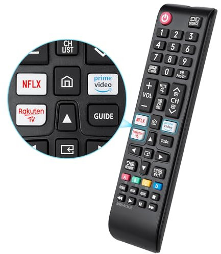Telecomando intelligente BN59-01315B per TV Samsung 4K UHD HDR Crystal QLED, ricambio per TV Samsung Serie Quantum EU con NFLX/Rakten/Video