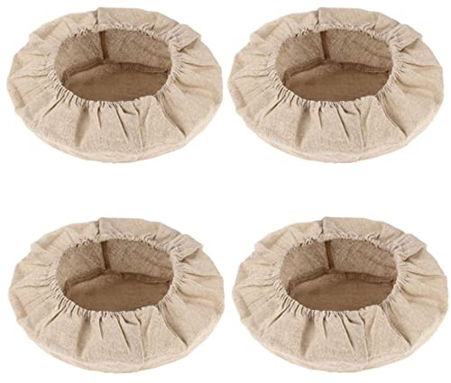 4 Piezas Fermentación Bolsa Forro de Tela, Cesta de Tela para Hornear, Forro de Tela para Cesta de Pan, Aplicar para Probar Pan, Masa, Pizza, Hornear Pastel(Marrón)