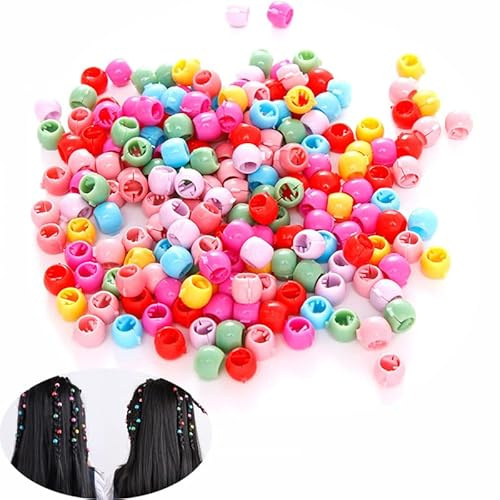 100 Stück Mini Haarklammer Clips YUTOU Haarklauenclips Klein Haargreifer Haarclips Hair Beads Haarperlen Haarspangen Regenbogen Clip Kunststoff Haar Klammern für Mädchen Frauen Zubehör