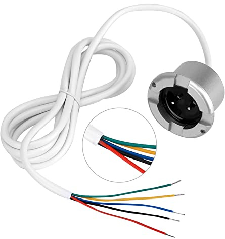 Hidyliu Detector de fugas de agua con sensor fotoeléctrico de alarma de inundación, cable aislado, montaje en pared, 12 V DC