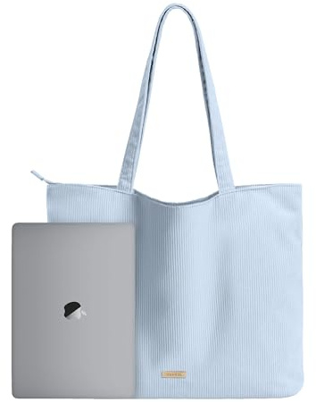 VANDEL Corduroy Tote Bag for Women and Men with Zipper and Inner Pockets. Cute School Tote Bag with Zipper, Aesthetic