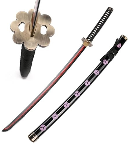 Mustachi Katana Japonés de Madera Shusui de Roronoa Zoro en una pieza réplica Cosplay Espada de samurai Anime Sable de Madera