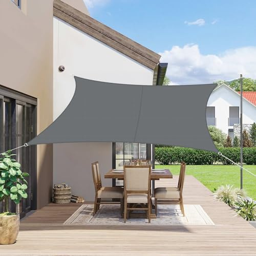SUNNY GUARD Sonnensegel Wasserdicht 2x3m Rechteckig Sonnenschutz Wetterschutz Segel Baldachin UV Schutz für Balkon Terrasse Garten, Dunkler Anthrazit