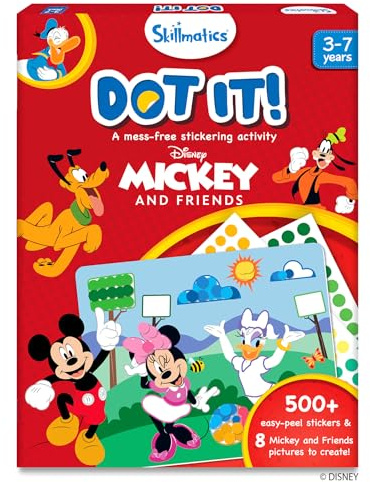 Skillmatics Dot It Sticker Art - Disney Mickey and Friends, Mess-Free Fun for Kids, 500+ Stickers, Craft Kits, DIY Activity, Travel Toys, Gifts for Boys & Girls Ages 3, 4, 5, 6, 7