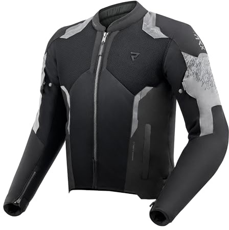 REBELHORN Jax Motorradjacke Herren | Textil | Ellbogen, Schulter und Rückenprotektor Stufe 2 | Abnehmbar Humax Membran | Große Mesh Belüftungspaneele | Größen bis 10XL