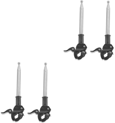 JECOMPRIS 4pcs Cycling Handlebar Flagpole Telescopic Flag Pole for Bike Stainless Steel Flag Pole Mount Quick Installation