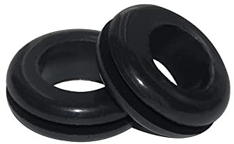 Cable Grommet,Hole Grommets Black Synthetic Rubber Grommet for Wire, Cable, Firewall Hole Plug Outlet Loop Protector, 10mm ID 12mm Drill Hole, 4PCS(Size:22mm ID 28mm Drill Hole)(4mm ID 6mm Drill Hole)