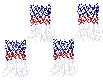 HONMEET 4stücke Tricolor Basketballnetze Strapazierfähigem Nylon Für Wettbewerbe Wetterfest Langlebig Für Und Sporteinrichtungen