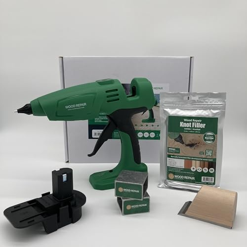WoodRepair BCD 540 Öko Profi Akku Kit Astfüller-Akku-Profi-Pistole, Akku Adapter, Temperatur einstellbar, Kompaktbeutel Mix, Handhobel & Kühlblöcken (De Walt Akku Adapter)