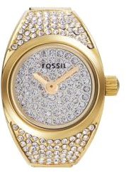Fossil dam analog kvartsklocka med rostfritt stål rem ES5392, Guld