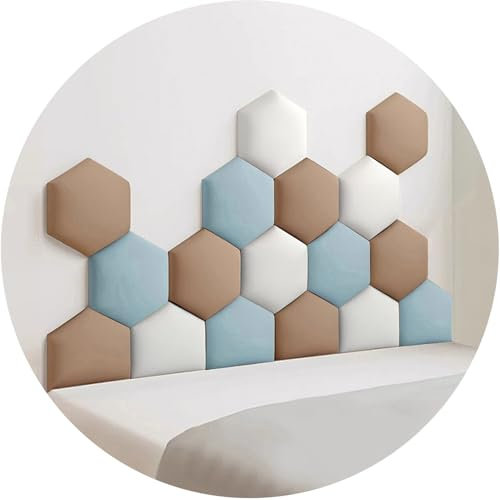 ILNCQLPM Gepolsterte Wandpaneele, 3D-Wandpaneele, gepolstertes Kopfteil, kollisionssicher und Selbstklebende Nachttisch-Wandpolsterung für Einzel- und Doppelbetten (weiß, 120 x 70 cm)