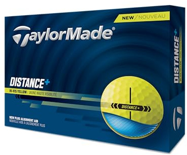 TaylorMade New Distance+ 2025 Palline da Golf (giallo, taglia unica)