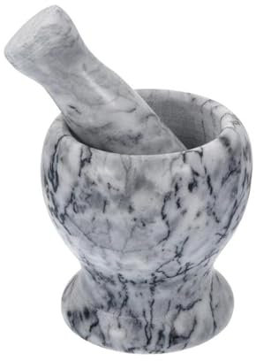 EOTRERANQ Juego de mortero de mármol, Olla for Pugging, Molinillo de ajo y Especias, Farmacia, Hierbas, Pimienta, tazón, Molinillo, trituradora, tazón, Herramienta de Cocina(Marble)