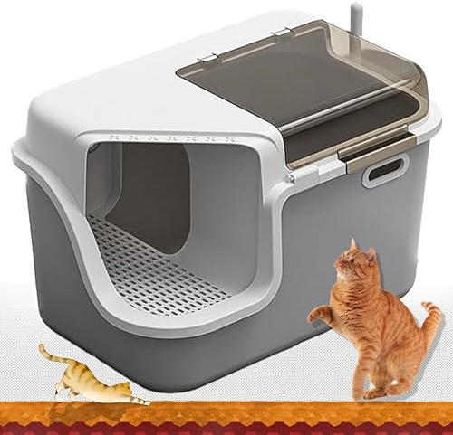 Caja de Arena Estilo Pasillo, Cajas de Arena para Gatos de 65 cm, Inodoro para Gatos de Pasillo Largo, Suministros para Gatitos, Inodoro para Mascotas, Caja de Arena Extra Grande, antifugas