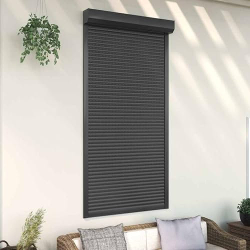 BOWEKAM Home & Garden - Tapparella avvolgibile in alluminio, 110 x 220 cm, colore: antracite