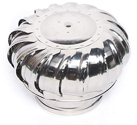 Drehbarer Schornsteinaufsatz, 160mm Dachventilator Windgetrieben Dachhaube Turbo Schornsteinaufsatz Edelstahl, stromloser Hauben-Dachventilator