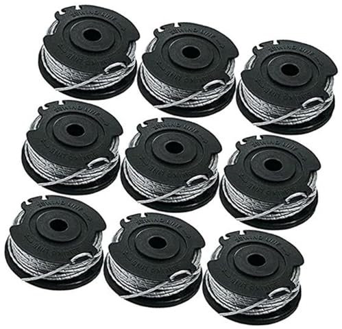MKVAXR 4/6/9 Pack Strimmer Trimmer Spool Line Cutting Line 4m, for Art 23SL 26SL, for Qualcast CLGT2425A, for Ryobi, RLT36 RLT36B RLT36C33 (6) Spool for grass cutter(BLACK 9)